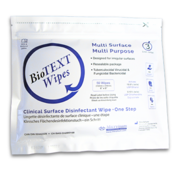 BioTEXT Universal Surface Disinfectant Wipes - 50/pk